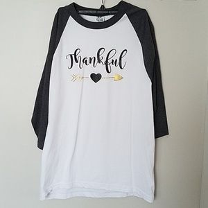 Thankful Raglan Thanksgiving Shirt